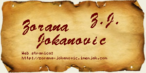 Zorana Jokanović vizit kartica